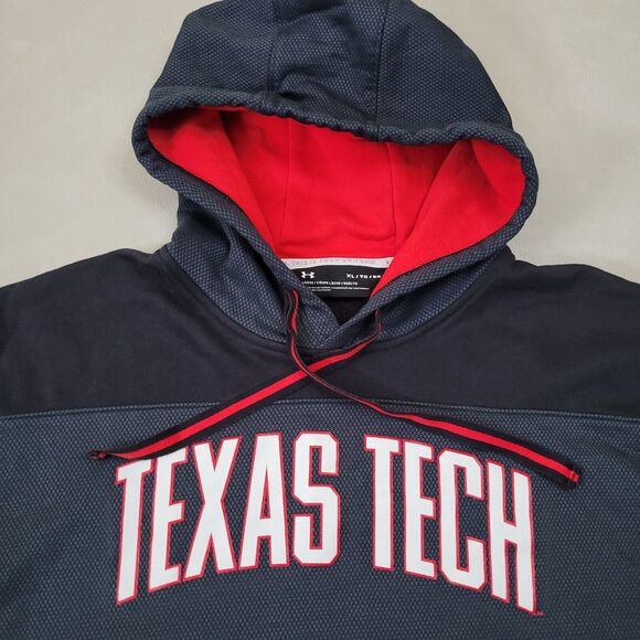 Men's XL Under Armour Black Texas Tech Red Raiders Game Day Pullover Hoodie - Picture 2 of 9